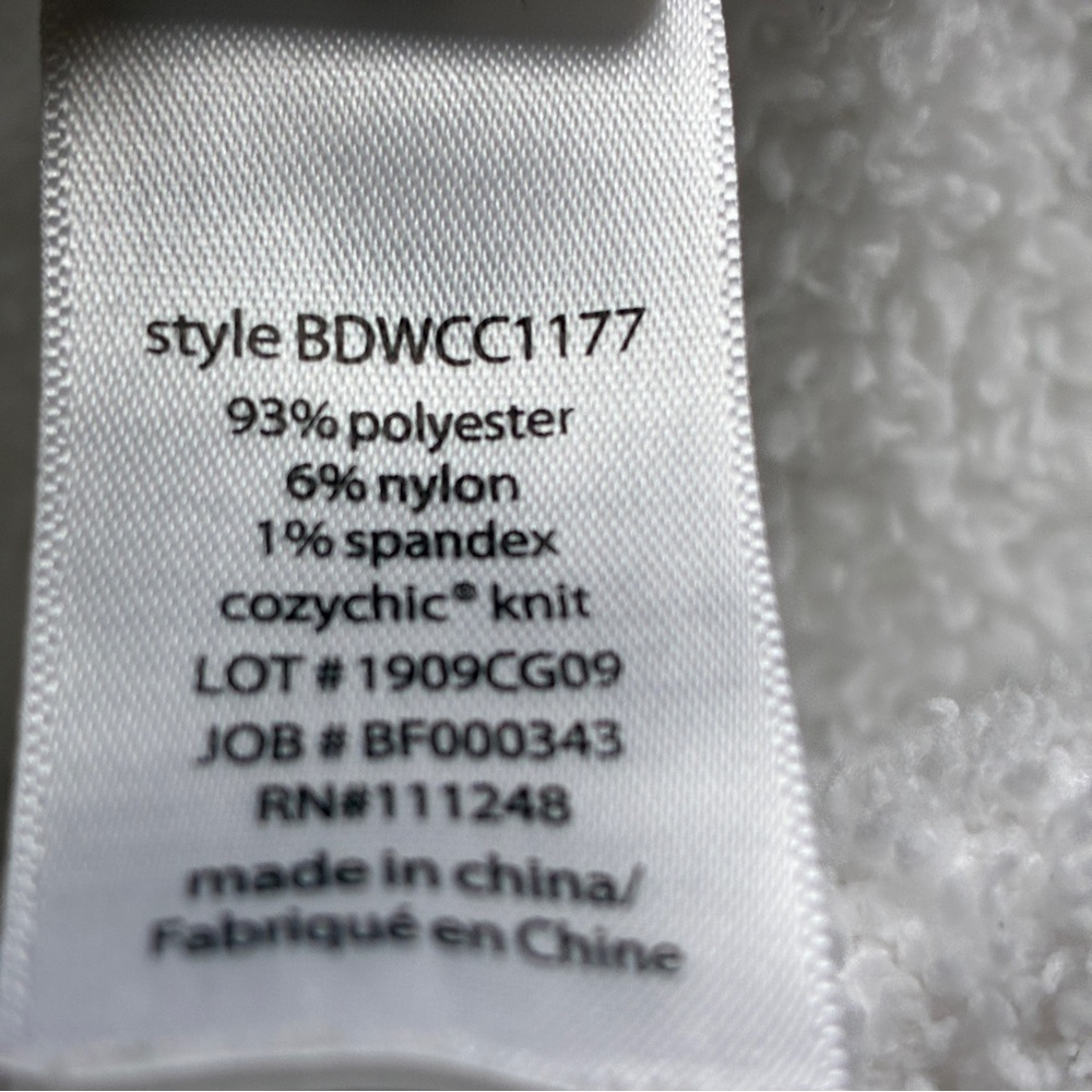 Barefoot Dreams CozyChic Lounge Set White Black Trim Small Soft Knit Pajama Set - Picture 9 of 11